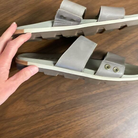 SOREL slide sandals leather double strap size 9 - Picture 5 of 7